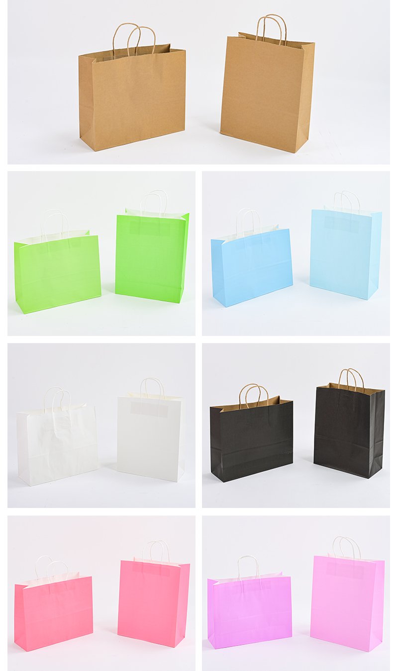 custom paper bag with handle different colors