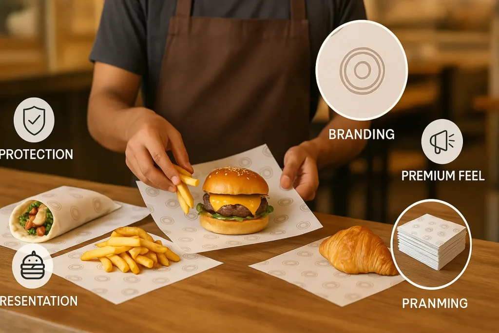 greaseproof paper sheets with logo