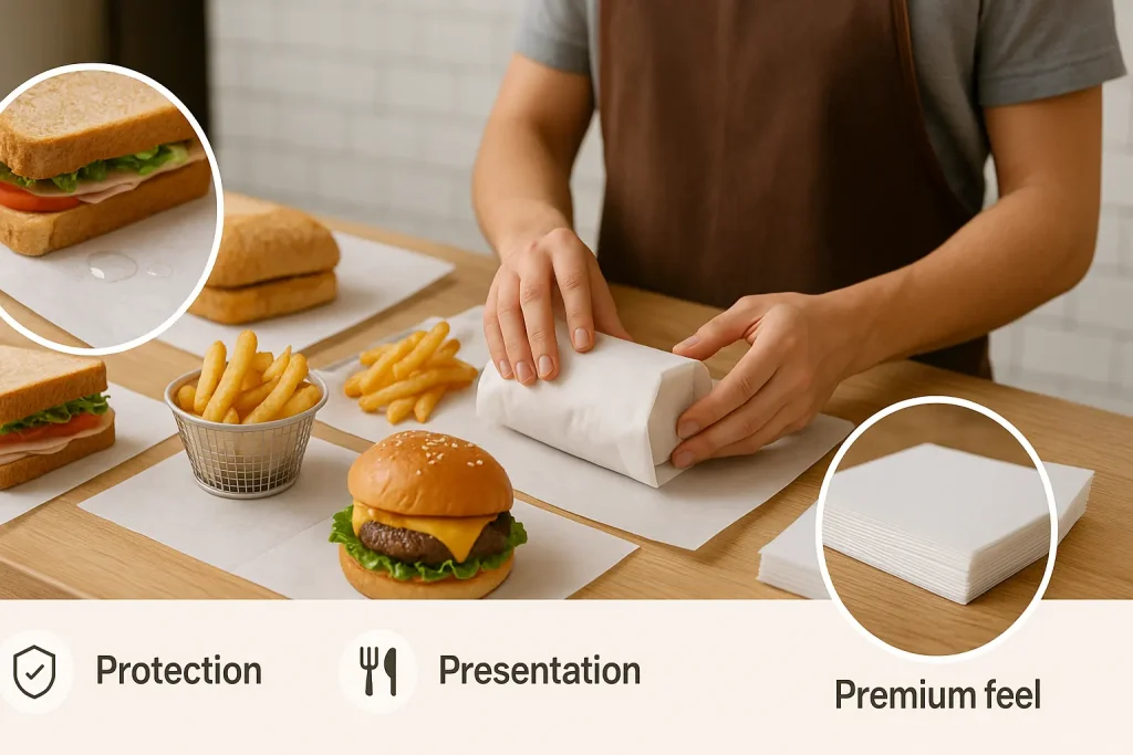 white greaseproof paper sheets